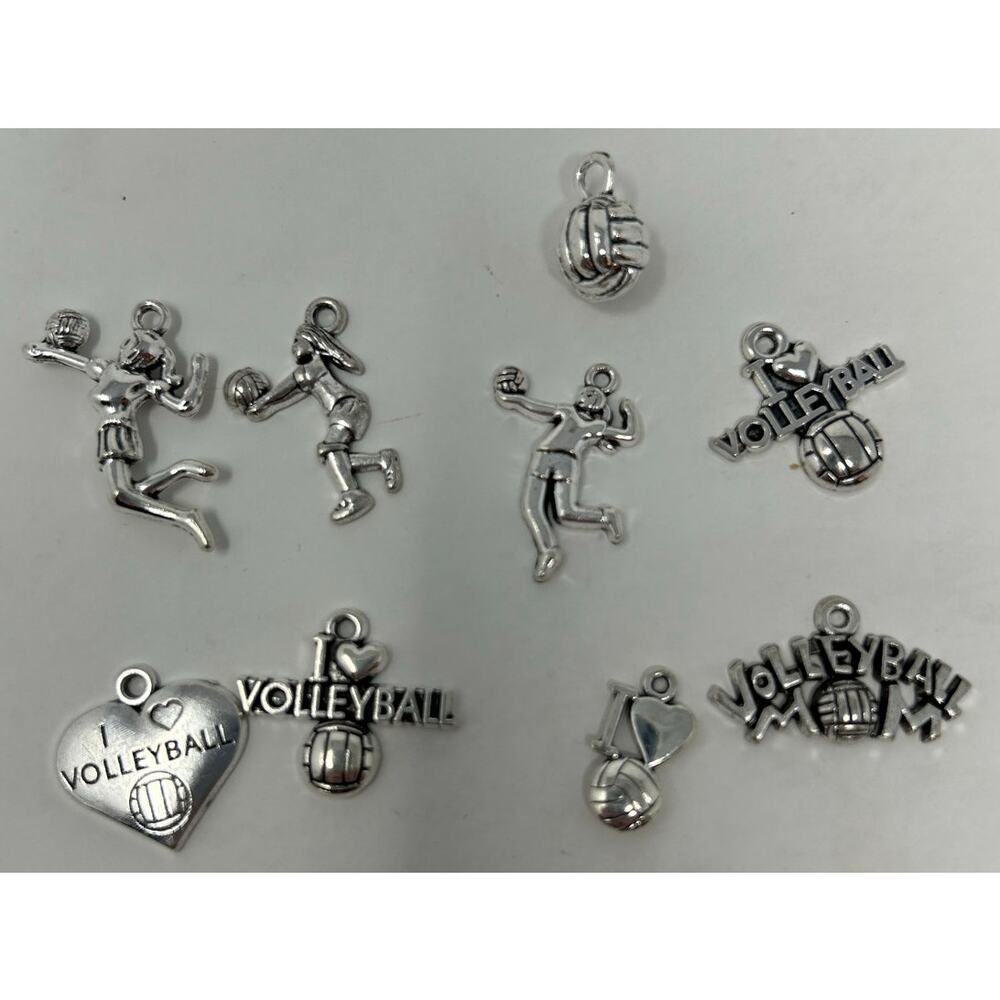 Volleyball Junior Youth Bracelet or‎ Necklace Charms Volleyball Sticker & Ribbon